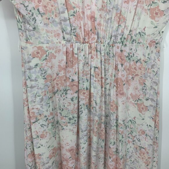 H&M Dress Floral Print Button Down Midi V Neck Short Sleeve - Picture 11 of 12